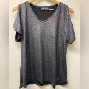 Ivanka Trump Shimmer SS Top w/ Peekaboo Shoulders Small